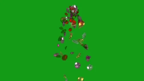 Falling diamonds motion graphics with green screen background Stock Footage 136275527