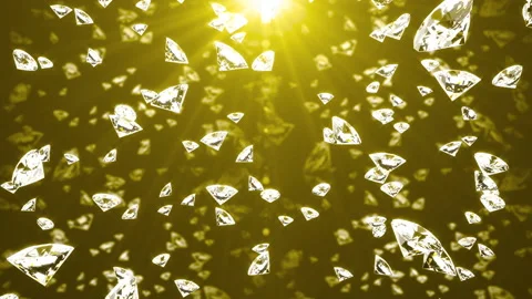 Falling diamonds with shining edges on lilac background. luxury living concept Stock Footage 137547821