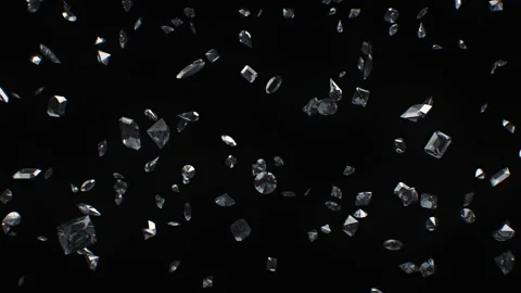 Falling Diamonds Simple White Background loop Stock Footage 238532272