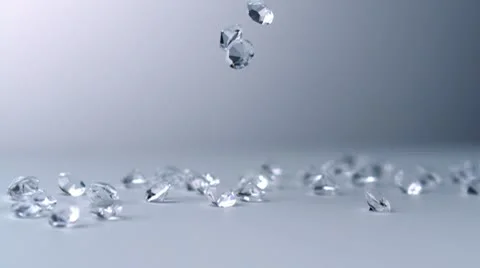 Falling diamonds, Slow Motion Stock Footage
