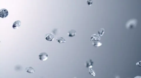 Falling diamonds, Slow Motion Stock Footage 10700634