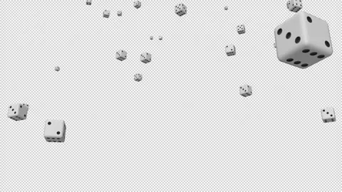 Falling dice bounce off the screen Stock Footage 257582667