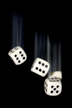 Falling Dice with Motion Blur Stockfoto's