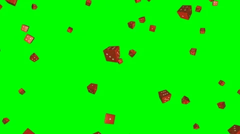 Falling dice – seamless loop, overlay, green screen Video stock 63758408