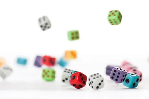 Falling Dices 2 Stock Photos
