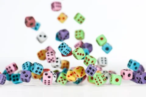 Falling Dices 4 Stock Photos
