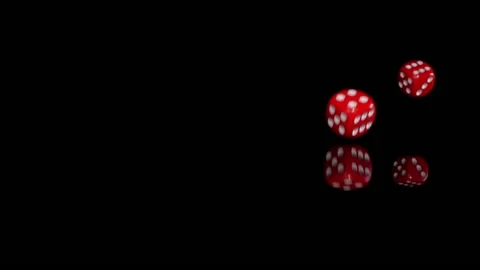 Falling dices on black background. Stock Footage 154908170