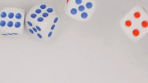 Falling dices on white background. Stock Footage 127638114