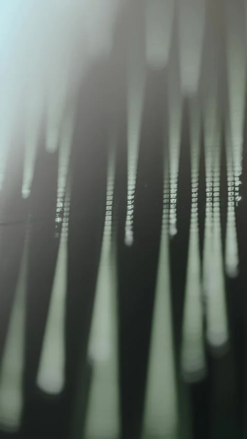 Falling Digital Code, Matrix Effect with Japanese Symbols Video stock 331126953