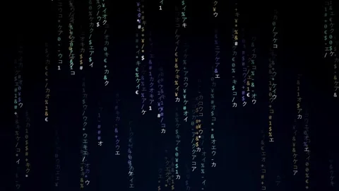 Falling digital code matrix rain animation binary data cyber technology abstract Stock Footage 341302981