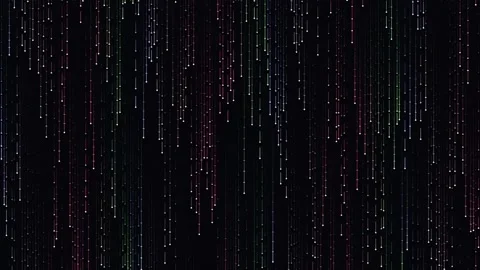 Falling digital rain streams of binary code and data on a deep black screen. Stock Footage 341055731