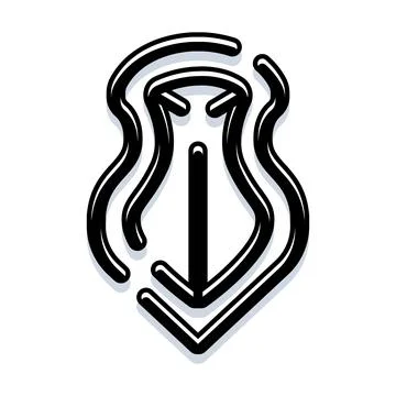 Falling direction concept with flowing wavy lines Stock Illustration