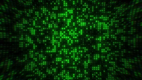 Falling Distorted Digital Green Matrix Pattern Code Background Loop Stock Footage 125166739