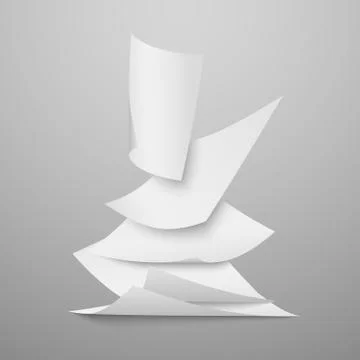 Falling document blank white papers, pages vector illustration Stock Illustration