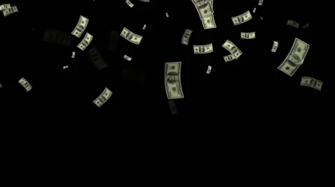 Falling dollar Animation Black Background Vector Motion Graphics Loop Stock Footage 42580738