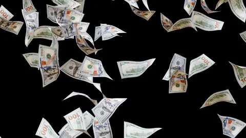 Falling Dollar Bank Note Animation on solid color background. Stock-Footage 335916219