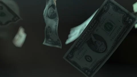 Falling Dollar banknotes. Dollar bills falling rain Stock Illustration