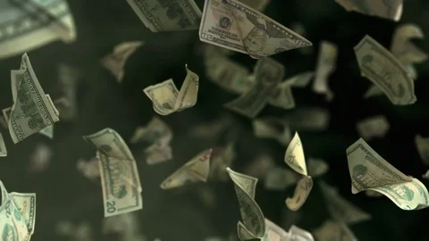 Falling Dollar banknotes in slow motion 4K Loopable Stock Footage 78410596