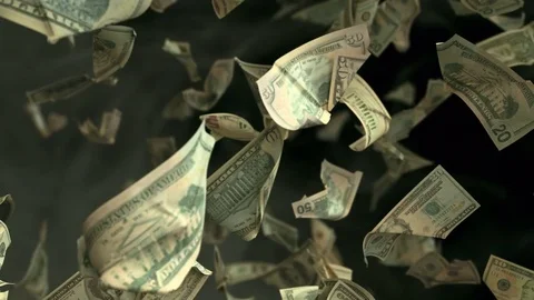 Falling Dollar banknotes in slow motion 4K Loopable Stock Footage 78415163