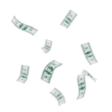 Falling dollar banknotes. Vintage cut out paper halftone collage clipart Stock Illustration