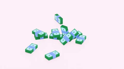 Falling dollar bills animation. 3d  Bank service, investment, money income Stock Footage 246302524