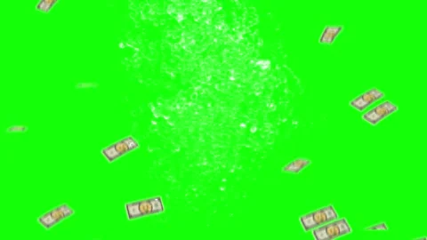 Falling dollar bills on green screen 库存影片 340613328