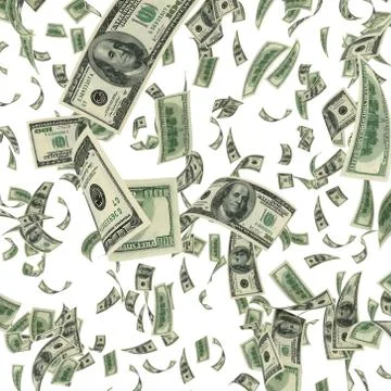 Falling dollar bills Stock Illustration