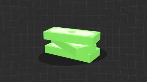 Falling Dollar Bundles in Flat 3D Style Stock Footage 303258895