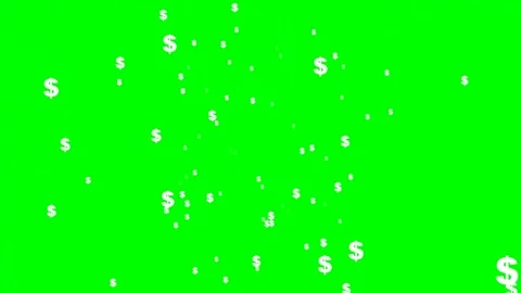 Falling Dollar Currency Symbols Motion Graphic Overlay Isolated on Green Screen Stock Footage 337356954