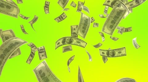 Falling Dollar on a Green Background 스톡 동영상 68776527