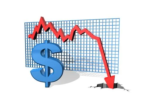 Falling dollar Stock Illustration