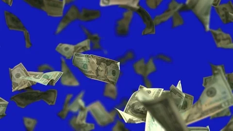 Falling Dollar money in slow motion 4K Loopable Stock Footage 78456088