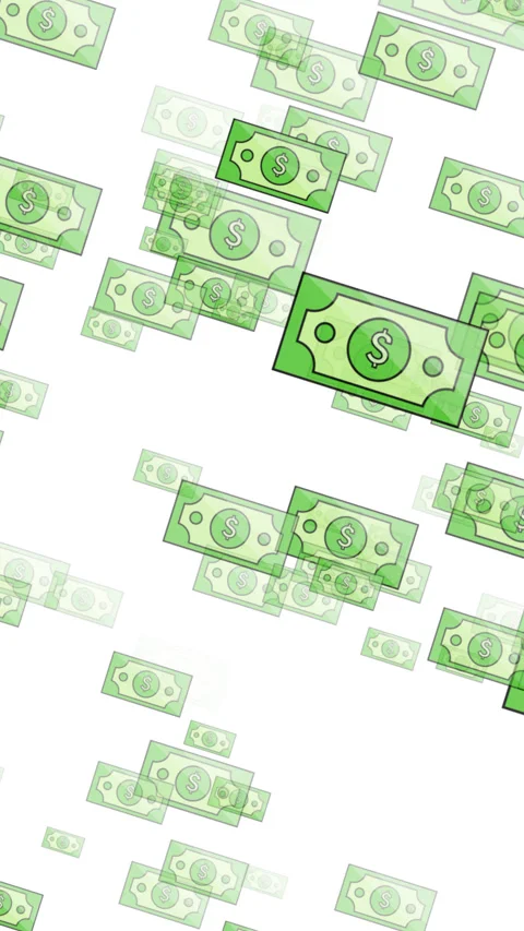 FALLING DOLLAR PAPERS VERTICAL 스톡 동영상 267991504