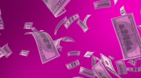 Falling Dollar on a Pink Background Video stock 68775205