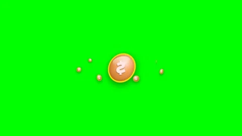 Falling dollar rain and cash counter animation on green screen Stock Footage 344371298