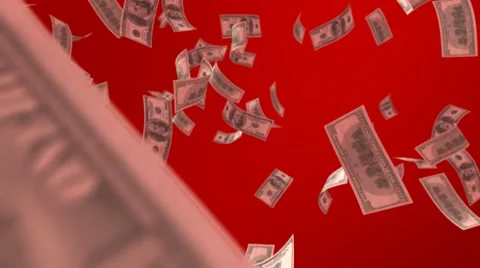 Falling Dollar on a Red Background Vídeos de archivo 68773371