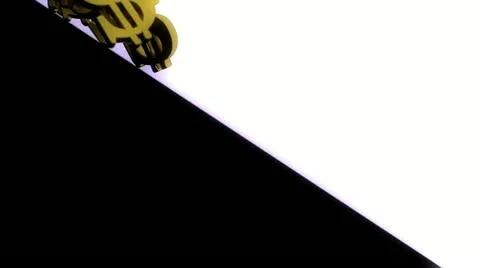 Falling dollar signs Stock Footage