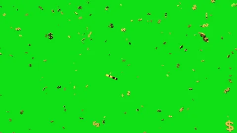 Falling dollar signs or money golden rain motion background. Loop. Green sc.. Stock Footage 340239361