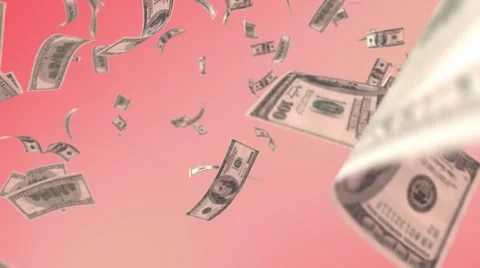 Falling Dollar on a Soft Red Background Vídeos de archivo 68775110