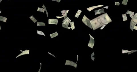 Falling dollars. Alpha included. Stock Footage 81955961