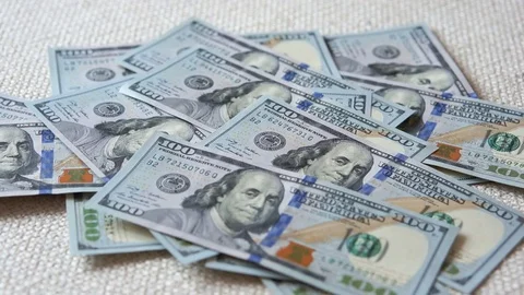 Falling dollars background Stock Footage 81210233