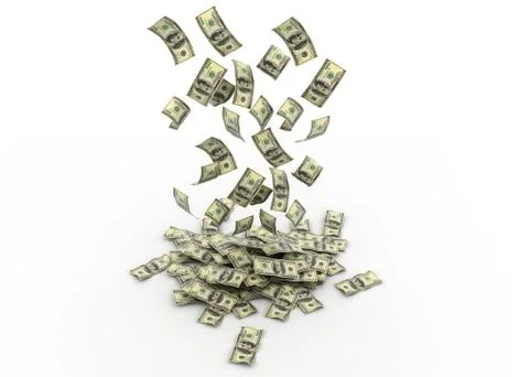 Falling dollars. dollar rain Stock Illustration