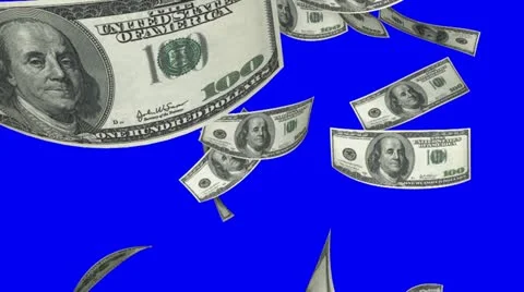 Falling Dollars (Loop on Blue Screen) Vidéo 12043474