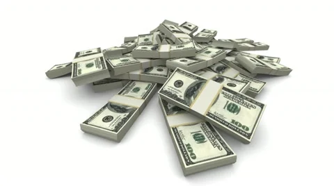 Falling Dollars Packs - Realistic Video stock 10890197