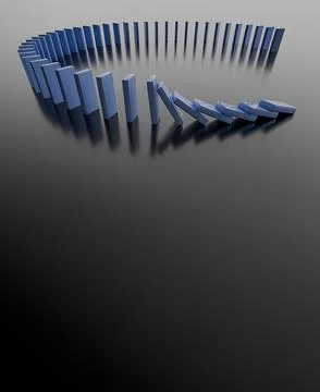 Falling domino blocks with bottom empty space Stock Illustration