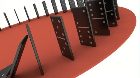 Falling Domino (HD) Stockbeeldmateriaal 11098046