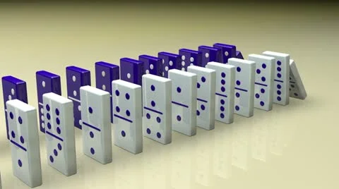 Falling Domino Tiles Stock Footage 14311986