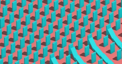 Falling dominoes, abstract 3d render Stock Footage 125148788
