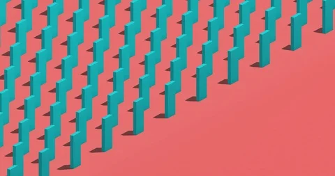 Falling dominoes, abstract 3d render Stock Footage 125148801