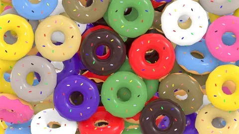 Falling Donut Curtain Transition Effect Transparent Background Alpha Channel Stock Footage 267293531